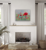 Load image into Gallery viewer, Healing Voices shown above a fireplace mantle.
