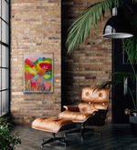 Load image into Gallery viewer, Abstract floral shown beside a window near an easy chair.
