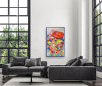 Load image into Gallery viewer, Painting shown above contemporary grey furniture on a white wall.

