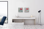 Load image into Gallery viewer, Displayed with Air Kisses II on a white wall above a console table.
