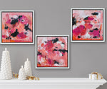 Load image into Gallery viewer, Three small paintings above a mantel
